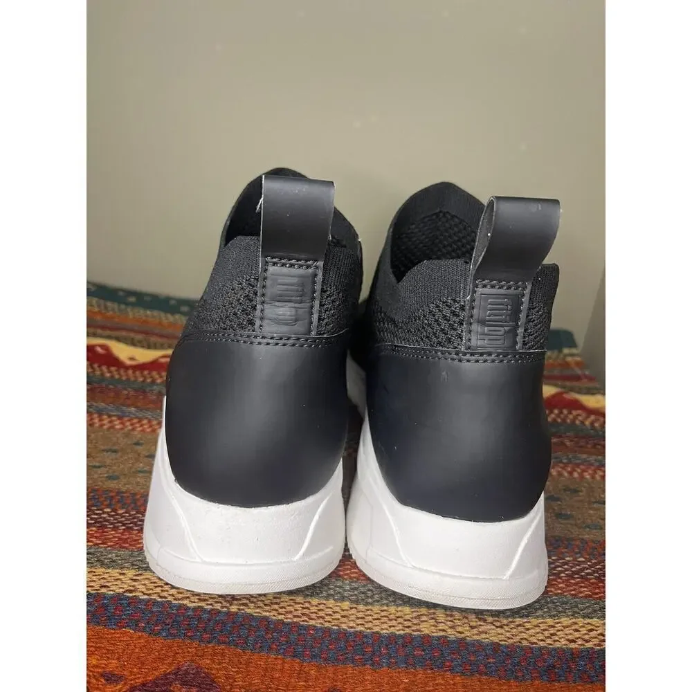 Fitflop mens High Top Knit Black Casual Comfort Pull On Sneakers Size 13